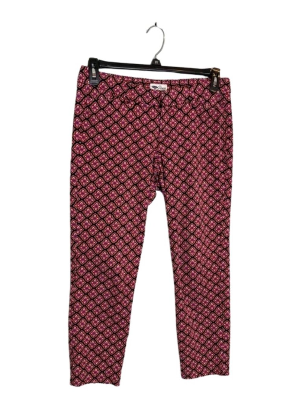 Old Navy Women's Floral Pattern Stretchy Ankle Pants Black And Red Size M - Picture 1 of 11